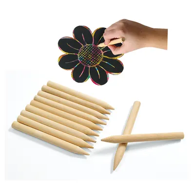 Set de 48 de creioane din lemn pentru răzuit, 9 cm