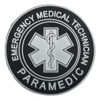 Patch velcro 3D Paramedic EMT - ALB-NEGRU