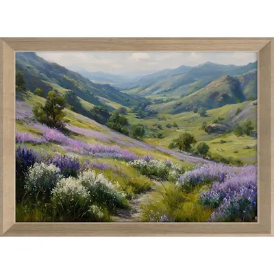 Tablou cu ramă imprimat 75x56 cm Violet Hills – Styler