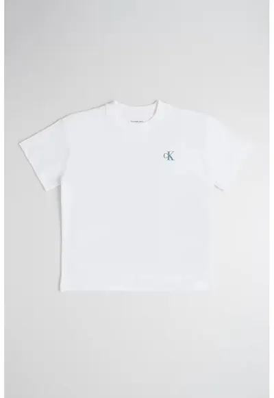 Tricou cu imprimeu pe spate - Alb/Albastru prafuit/Lila