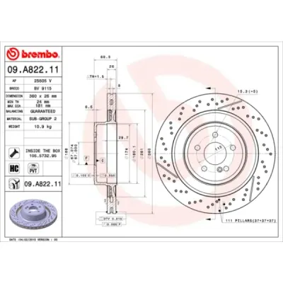 Disc frana BREMBO 09.A822.11