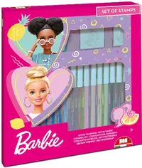 Set carioci Multiprint Barbie - 18 bucăți , cu 2 stampile