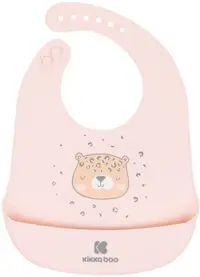 Bavetă din silicon KikkaBoo - Savanna, roz