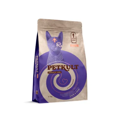Hrana uscata Petkult Probiotic Care Hair & Skin Fresh pentru pisici cu Somon 7kg