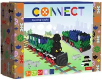 Mini constructor 2 in 1 Trefl Connect -Tren/Camion cu remorcă, 279 de piese