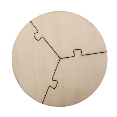 Puzzle rotund cu 3 piese din lemn
