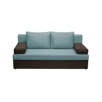 Canapea extensibila ANA, 3 locuri, cu lada depozitare, maro + mint, 185x82x80 cm