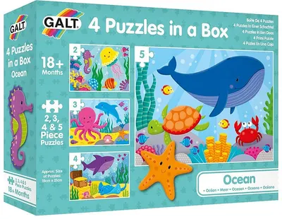 Set puzzle educațional Galt - Ocean, 4 piese
