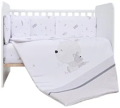 Set de lenjerie pentru bebeluși Lorelli - Smile, Iepurași mici, gri