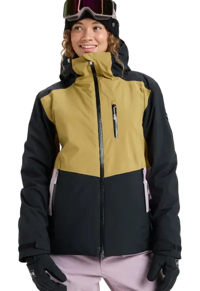 Jacheta cu gluga pentru ski Stormdash - Negru/Lila/Galben mustar