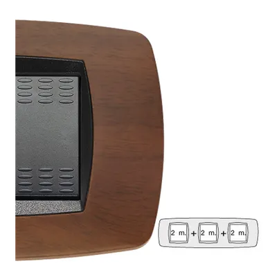 Placa ornament technopolimer, 2+2+2 module, nuc inchis