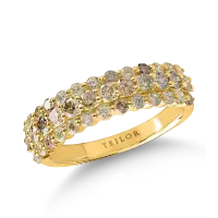 Inel din aur galben cu diamante multicolore de 1.1ct