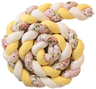 Apărătoare pentru pătuț Blossom Bay - 330 cm, galben cu flori