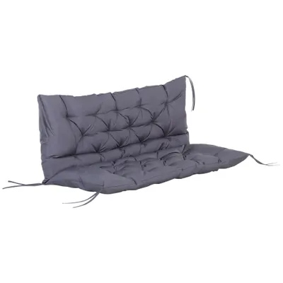 Outsunny Pernuță pentru Bancă de Grădină sau Leagăn de Grădină 132x110x10 cm cu 6 Curele de Fixare Gri Închis | Aosom Romania