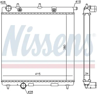 Radiator Racire Motor Potrivit Ds Ds 3; Citroen C2, C2 Enterprise, C3 Aircross Ii, C3 I, C3 Ii, C3 Iii, C3 Pluriel, C4 Cactus, Ds3; Opel Crossland X, Crossland X Land; Peugeot 1007 1.0-1.6d