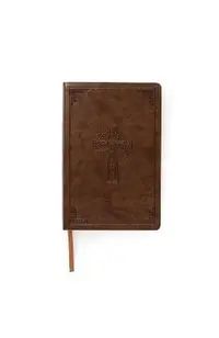 CSB Large Print Personal Size Reference Bible, Brown Celtic Cross Leathertouch
