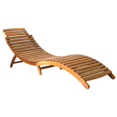 vidaXL Paturi de plajă Lemn Solid de Acacia Maro