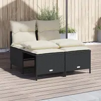 Gossi set mobilier de gradina cu perne, 4 piese, negru, poliratan