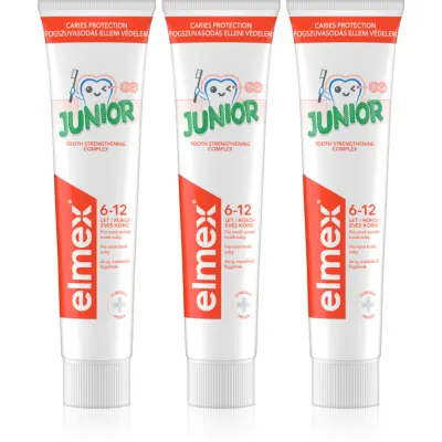 Elmex Junior 6-12 Years Pasta de dinti pentru copii. 3x75 ml