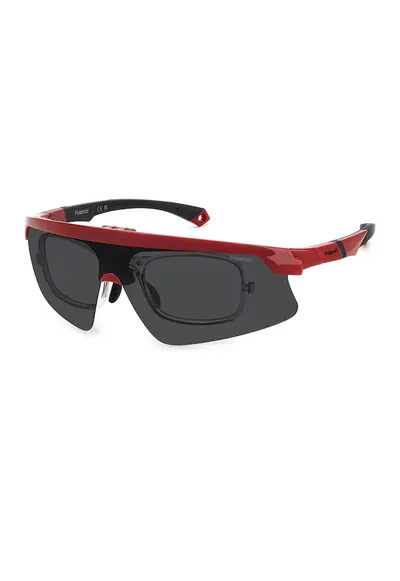 Ochelari de soare wrap cu lentile polarizate - Negru/Rosu vermillion