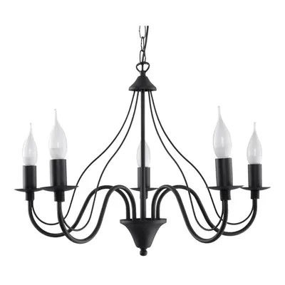 Lustră Sollux Floriano 5, negru