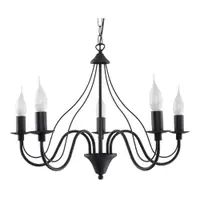 Lustră Sollux Floriano 5, negru