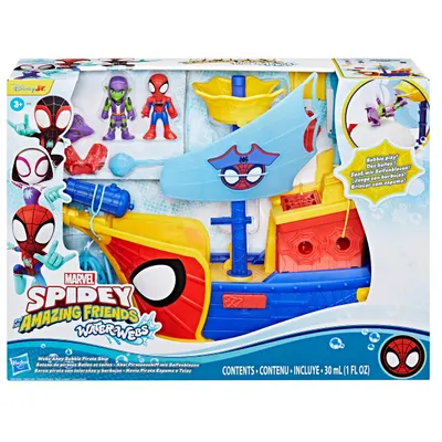 Set de joaca cu figurine, Spidey and his Amazing Friends, Nava piratilor, Water webs, G0666