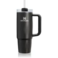 Stanley Quencher H2.O FlowState™ Fluted Tumbler pahar din oțel inoxidabil cu pai medium Black PVD 1 buc