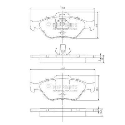 Set placute frana, frana disc NIPPARTS J3603065