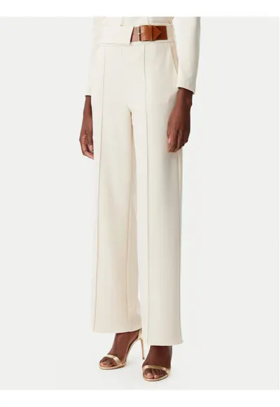 Pantaloni dama - 305317834 - Poliester - Bej - Bej