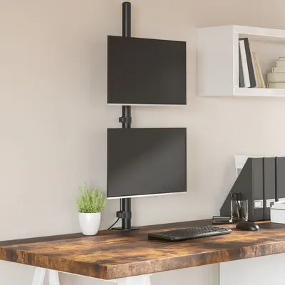 Gossi suport de perete pentru monitor dublu vesa 75/100 mm negru otel