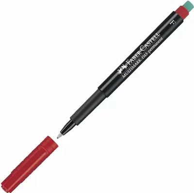 Liner permanent Faber-Castell Multimark - F, 0.6 mm, roșu