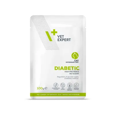 Hrana dietetica umeda pentru pisici adulte Vet Expert Diabetic Cat, 10 x 100g