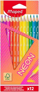 Set de creioane colorate Maped Peps Neon - 12 culori