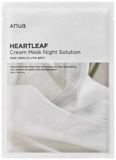Anua Heartleaf Mască de față cu folie Night Solution, 25 ml