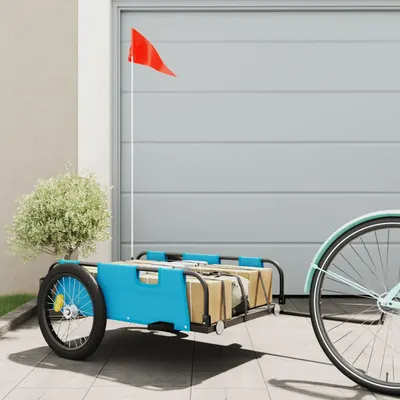 Gossi remorca de bicicleta, albastru, textil oxford si fier