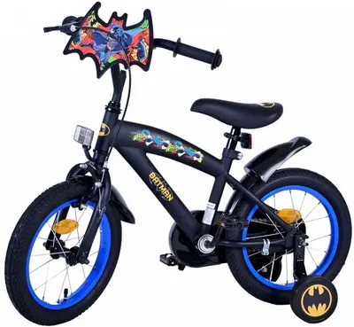 Bicicleta pentru copii EL Batman 14 inch ND, frana de mana pe roata din fata, scaun si ghidon reglabil, spite metalice, roti gonflabile, stopuri reflectorizante