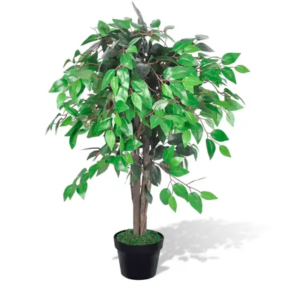 Planta artificială, arbore de ficus, cu ghiveci, 90 cm
