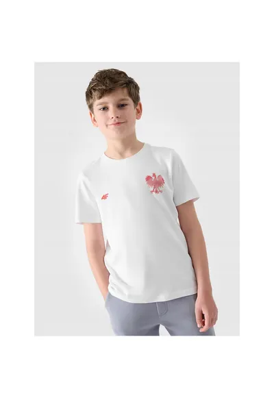 Tricou Copii Junior Suporter - Bumbac 100% - Regular Fit - Model Unisex - Imprimeu Vultur - Culoare Neutra - Ideal Sport/Casual