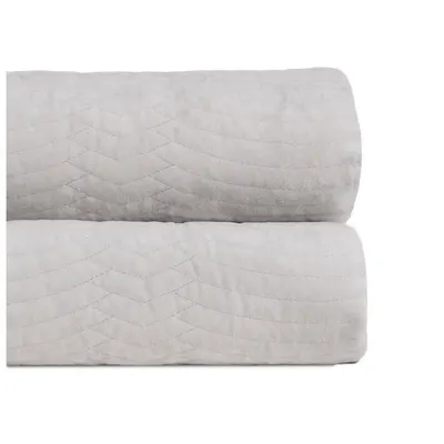 Cuvertură crem matlasată din catifea 230x260 cm – Ixia