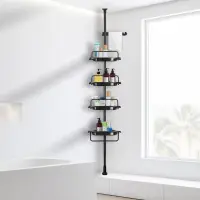 RESIGILAT - Etajera colt pentru baie si dus, 4 sau 5 rafturi, inaltime reglabila 260cm, montare pe colt