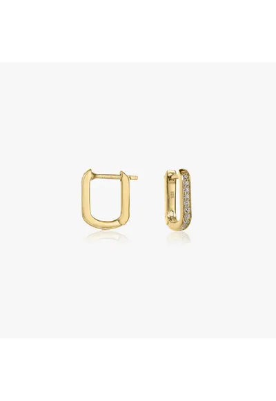 Cercei din argint Golden U Hoops - Zirconiu