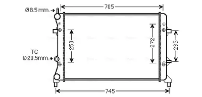 Radiator racire motor potrivit VW BEETLE, JETTA IV 1.6 2.0 2.5 04.10-07.19