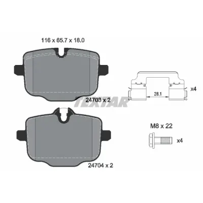 Set placute frana, frana disc TEXTAR 2470301