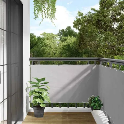 vidaXL Paravan de balcon, gri, 600x90 cm, PVC