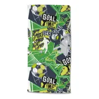 Prosop de plajă verde din catifea pentru copii 75x150 cm Goaltime – Good Morning