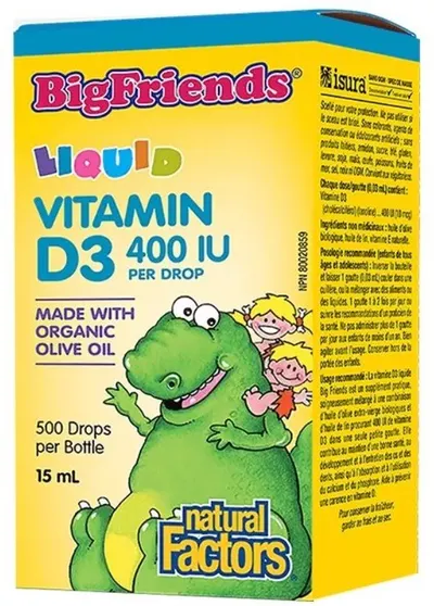 Big Friends Vitamin D3, 400 IU, 15 ml, Natural Factors