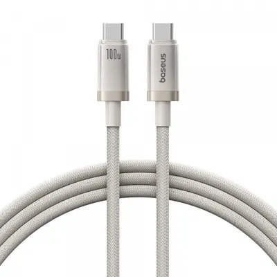 Cablu Date si Incarcare USB-C - USB-C Baseus Titanium, 100W, 1m, Argintiu P10378100G21-00