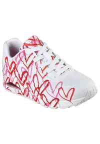 Pantofi sport femei Skechers Uno-spread The Love, Alb