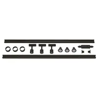 Iluminat decorativ pe sina, PURI TRACK Melodii GU10, negru cu trei capete, cu LED-uri GU10 51 mm, negru, inclusiv. 2x1 m 240V pista, 3x Puri capete de lampa, conectori lungi, 2 capace de capat, inel 3x deco, lampa 3x LED GU10,
